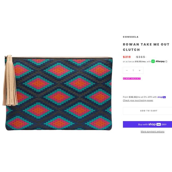 Consuela Rowan Take Me Out Clutch Black Embossed Floral Woven 14x10 - Picture 3 of 9